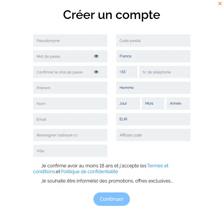 Cwinz Casino registration process